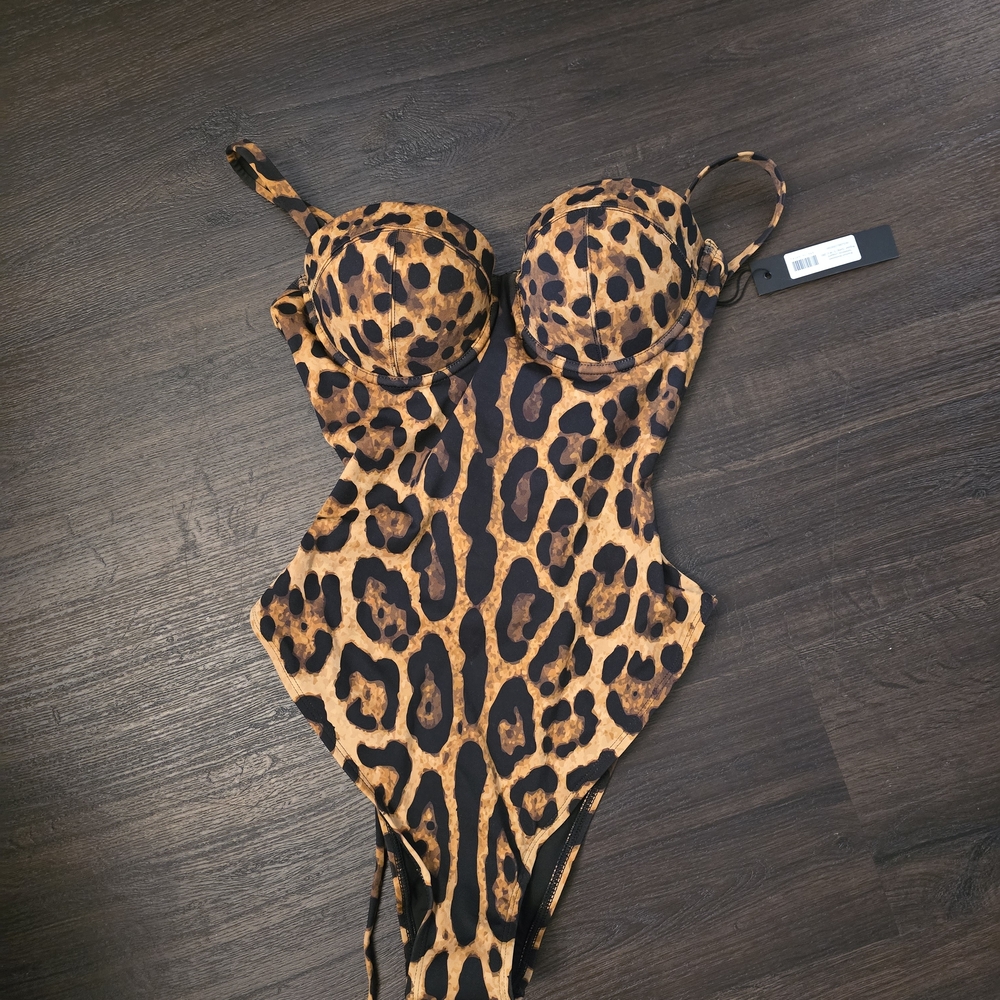 Leopard Print One Piece Swimsuit